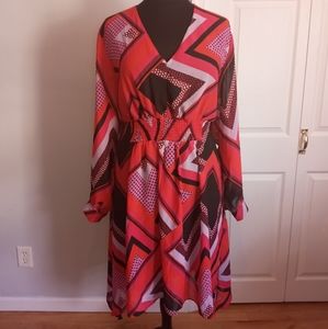 Ashley Stewart's red and black dress